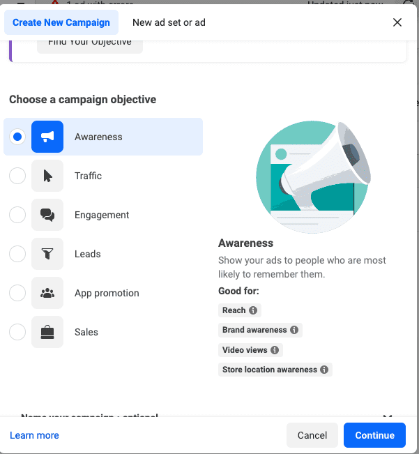  Facebook Brand Awareness Ads Campaign Objective Overview