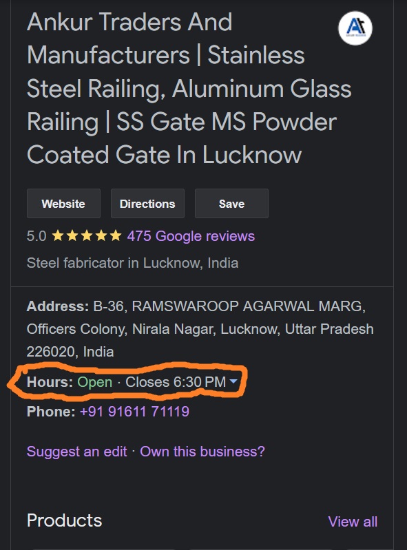 Add Opening And Closing Timings
